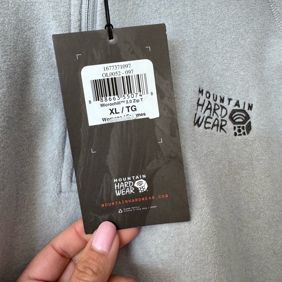 Mountain Hardwear Women’s XL Gray Microchill 2.0 1/4 Long Sleeve Zip-T Fleece - Picture 2 of 7